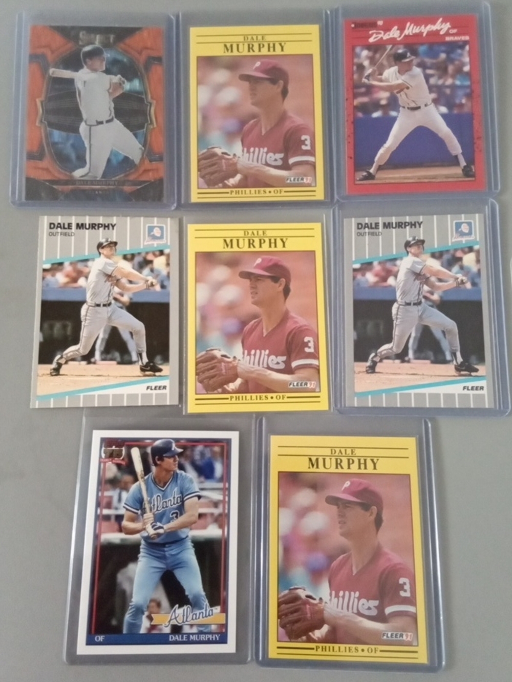 Dale Murphy Baseball Card Lot - Yellow & Red Accents